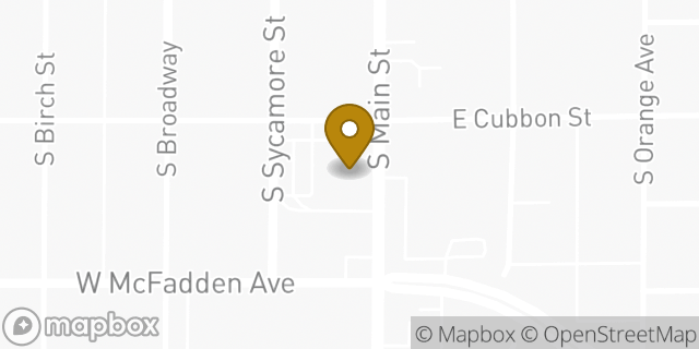 Map showing the location of Coinme in Santa Ana, CA 92701