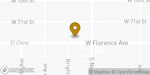 Map showing the location of AutoZone in Los Angeles, CA 90047