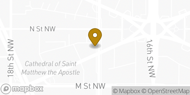 Map showing the location of WeWork in Washington, DC 20036