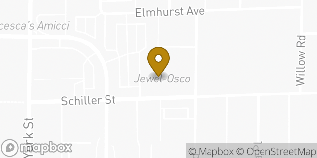 Map showing the location of Jewel-Osco in Elmhurst, IL 60126