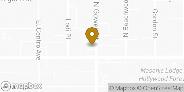 Map showing the location of Subway in Los Angeles, CA 90038