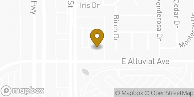 Map showing the location of OneMain Financial in Fresno, CA 93720