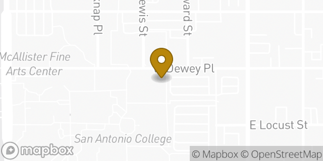 Map showing the location of ATM Alamo San Antonio College in San Antonio, TX 78212