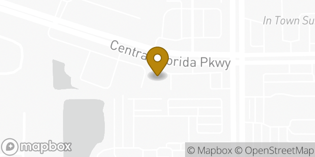 Map showing the location of AutoZone in Orlando, FL 32837