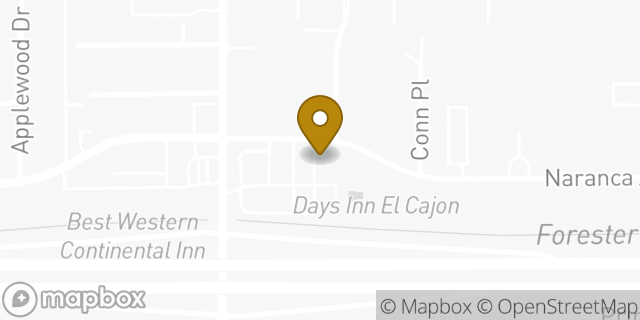 Map showing the location of Days Inn in El Cajon, CA 92021