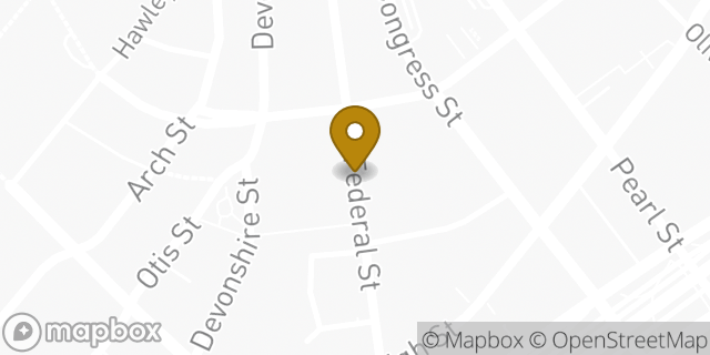 Map showing the location of Starbucks in Boston, MA 02110