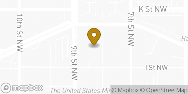 Map showing the location of Starbucks in Washington, DC 20001