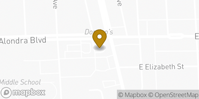 Map showing the location of McDonald's in Compton, CA 90221