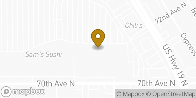 Map showing the location of Starbucks in Pinellas Park, FL 33781