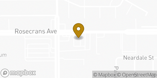 Map showing the location of Starbucks in Paramount, CA 90723