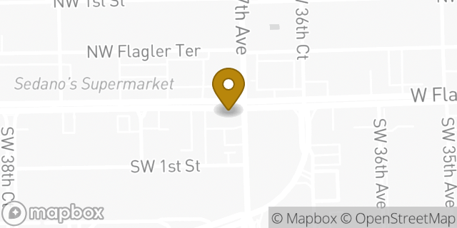 Map showing the location of Chase Bank in Miami, FL 33134