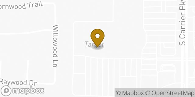 Map showing the location of Target in Grand Prairie, TX 75052