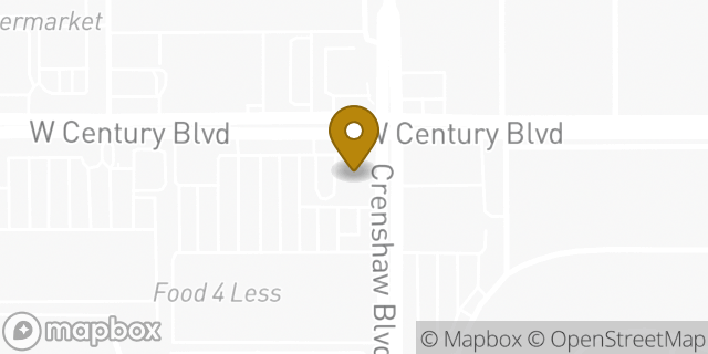 Map showing the location of AutoZone in Inglewood, CA 90303