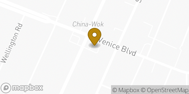 Map showing the location of Dunkin' in Los Angeles, CA 90019