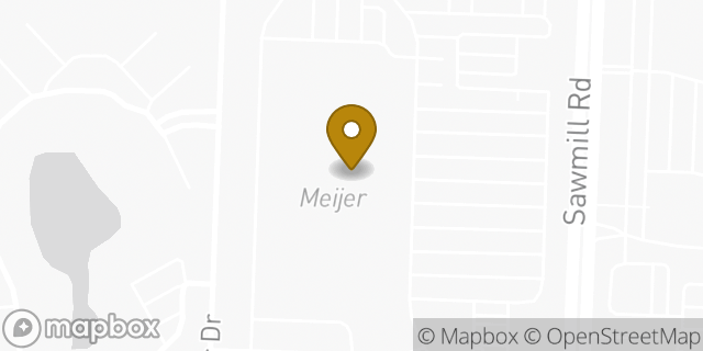 Map showing the location of Meijer in Dublin, OH 43017