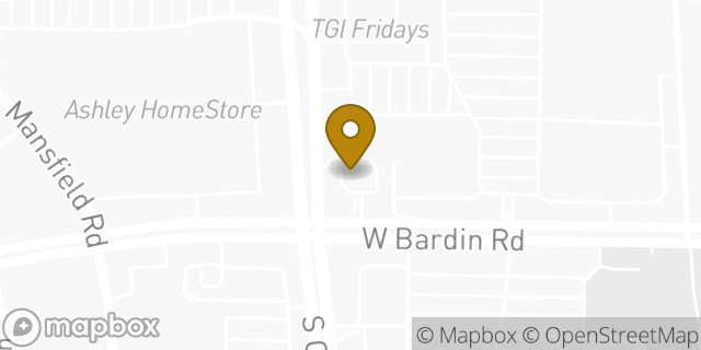 Map showing the location of Starbucks in Arlington, TX 76017