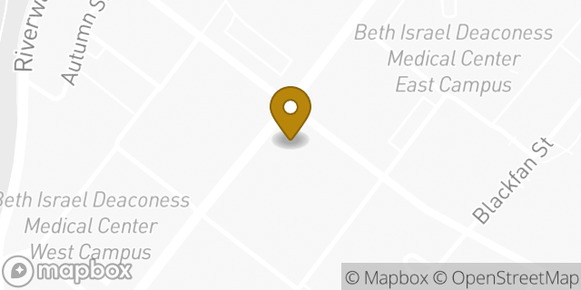 Map showing the location of Dunkin Donuts in Boston, MA 02115