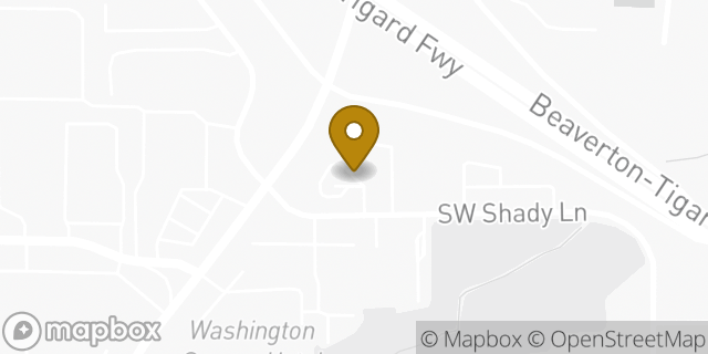 Map showing the location of Starbucks in Tigard, OR 97223