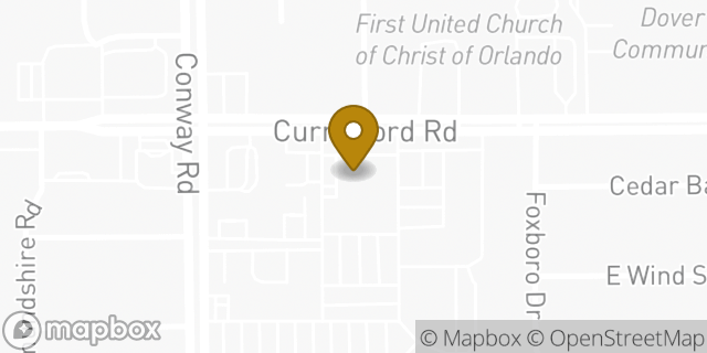 Map showing the location of Chase Bank in Orlando, FL 32812