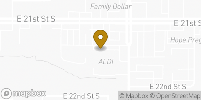 Map showing the location of Aldi in Tulsa, OK 74129
