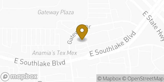 Map showing the location of Pearle Vision in Southlake, TX 76092