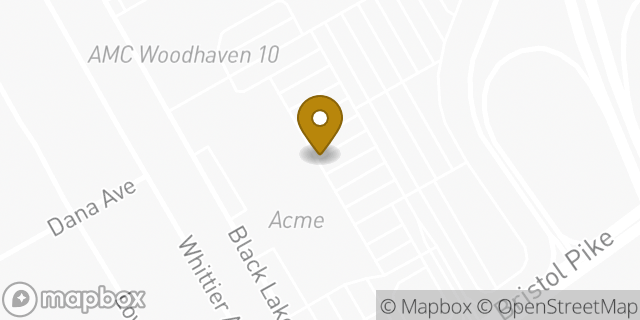 Map showing the location of Coinstar in Bensalem, PA 19020