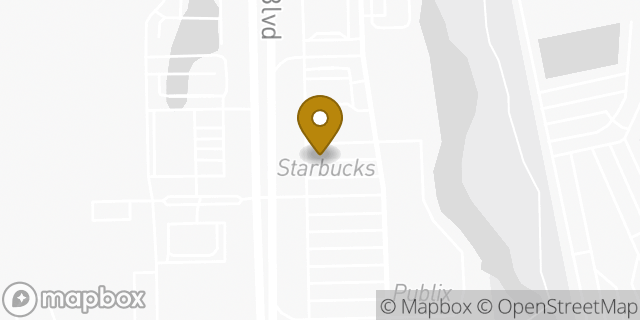Map showing the location of Starbucks in Jacksonville, FL 32224