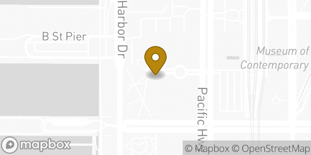 Map showing the location of Starbucks in San Diego, CA 92101