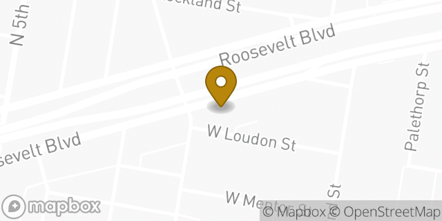 Map showing the location of Olive Garden in Philadelphia, PA 19120