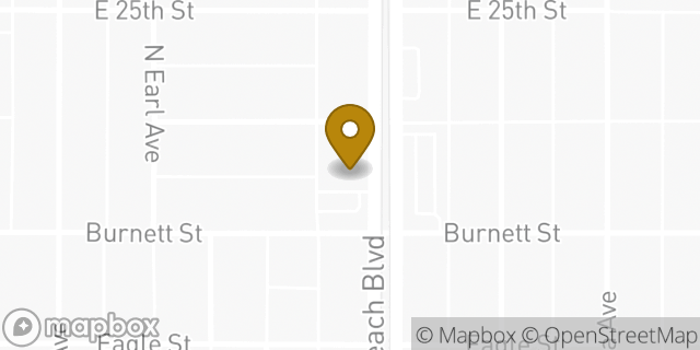 Map showing the location of AutoZone in Long Beach, CA 90806