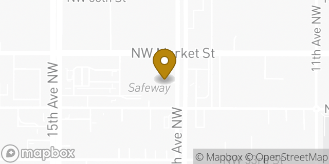 Map showing the location of Safeway in Seattle, WA 98107