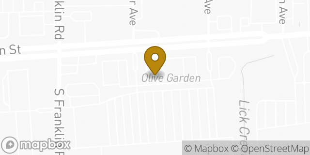 Map showing the location of Olive Garden Italian Restaurant in Indianapolis, IN 46219
