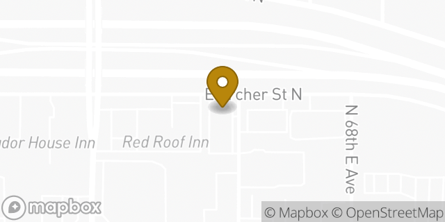 Map showing the location of Super 8 in Tulsa, OK 74115