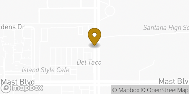 Map showing the location of Albertsons in Santee, CA 92071