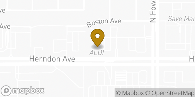 Map showing the location of Aldi in Clovis, CA 93611