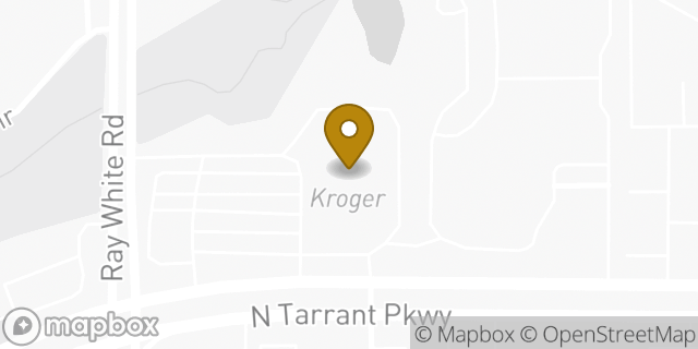 Map showing the location of Kroger in Fort Worth, TX 76244