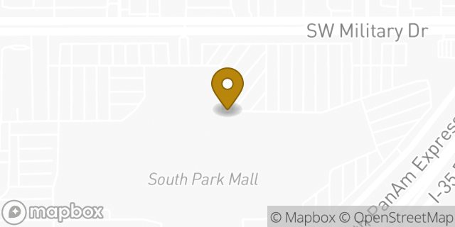 Map showing the location of LensCrafters in San Antonio, TX 78224