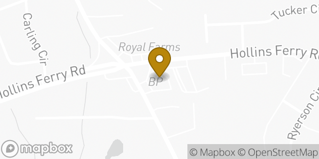 Map showing the location of Amazon Locker - Bluff in Baltimore, MD 21227