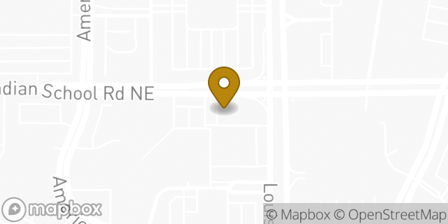Map showing the location of Chase Bank in Albuquerque, NM 87110
