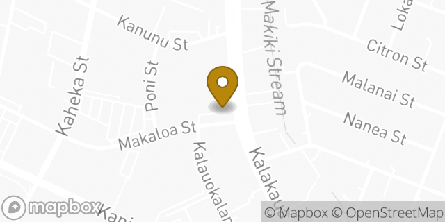 Map showing the location of Vons Chicken in Honolulu, HI 96814
