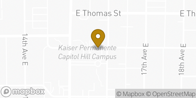 Map showing the location of Capitol Hill Main Building in Seattle, WA 98112