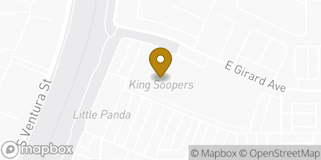 Map showing the location of Starbucks in Aurora, CO 80013