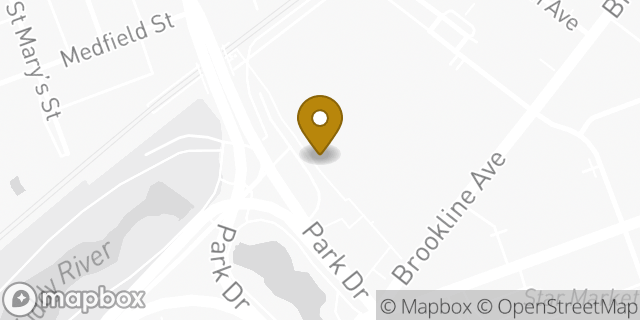 Map showing the location of REI in Boston, MA 02215