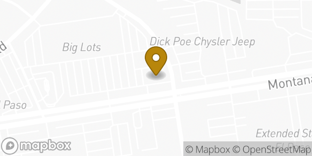 Map showing the location of AutoZone in El Paso, TX 79925