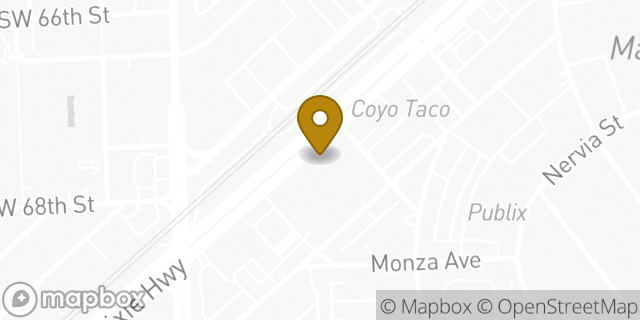 Map showing the location of Dunkin' Donuts in Coral Gables, FL 33146