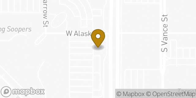 Map showing the location of Buffalo Wild Wings in Lakewood, CO 80226