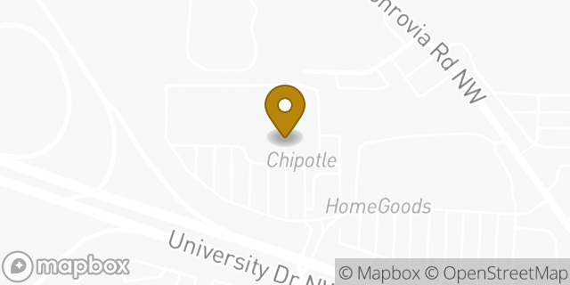 Map showing the location of Whataburger in Huntsville, AL 35806