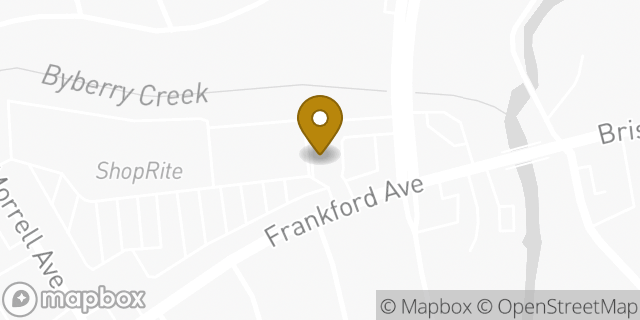 Map showing the location of Dunkin' in Philadelphia, PA 19114