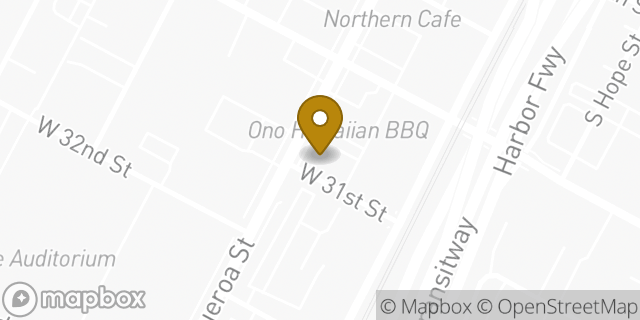 Map showing the location of Starbucks in Los Angeles, CA 90007