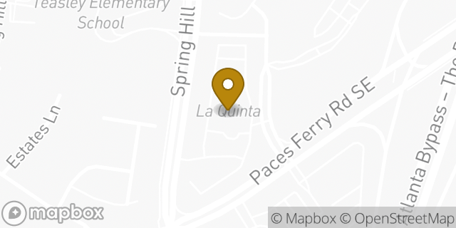 Map showing the location of La Quinta Inn and Suites by Wyndham Atlanta Ballpark Galleria in Atlanta, GA 30339